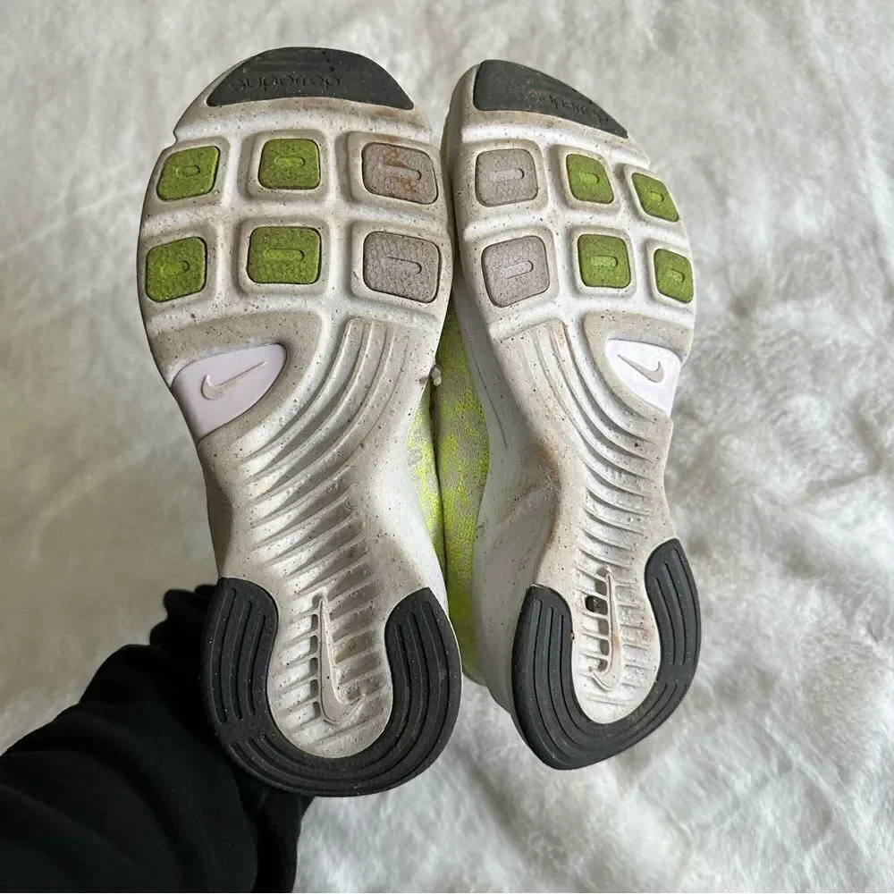Nike Women's SuperRep Go 3 Flyknit Sneakers Neon Yellow White Size 7